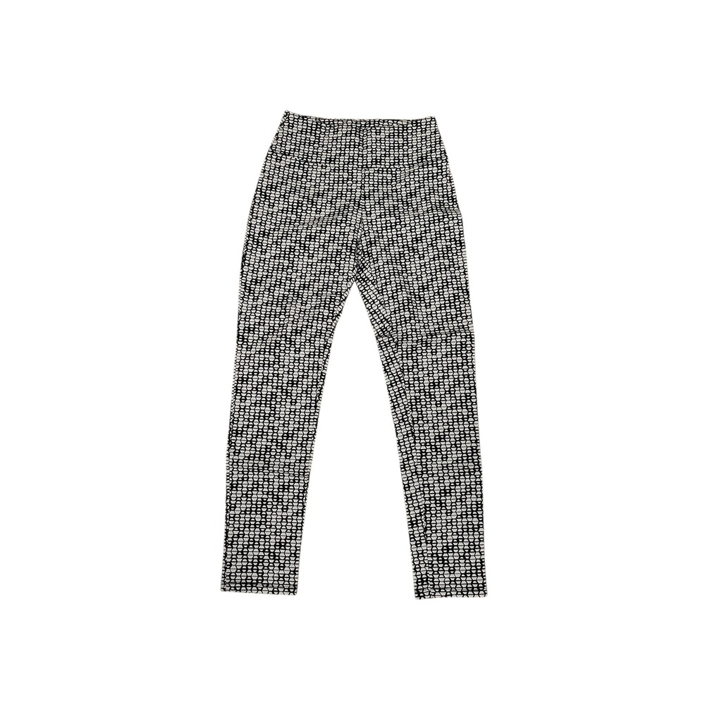 Hybrid & Company Black White Geometric Print Leggings - Size M made in USA‎